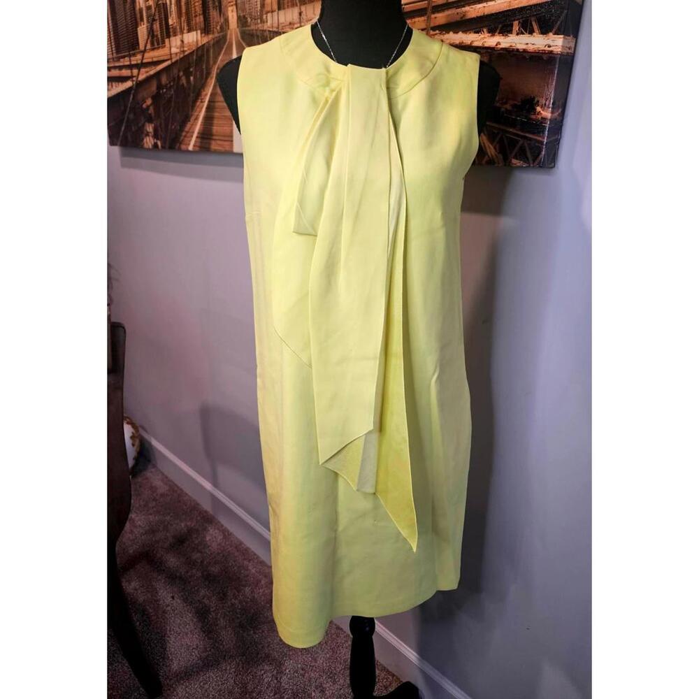 Paule Ka Yellow Sleeveless Dress with Front Detail